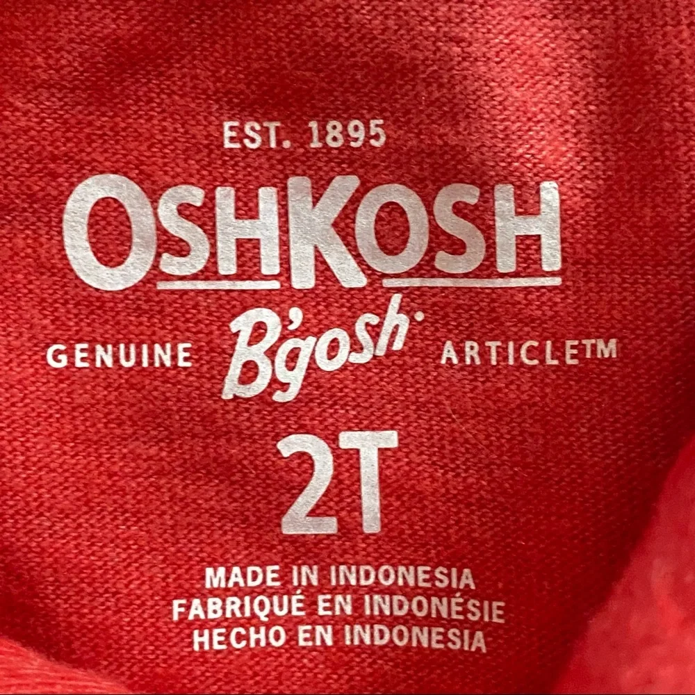 OshKosh B'gosh boys shirt size 2T Red Polo new NWT cotton Blend 24 months